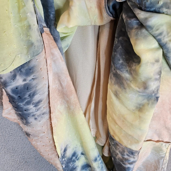 Entro Womens Maxi Dress Sz XL Tye Dye Beachy Boho Hippie Swiss Dot Adj. Straps - Picture 11 of 13